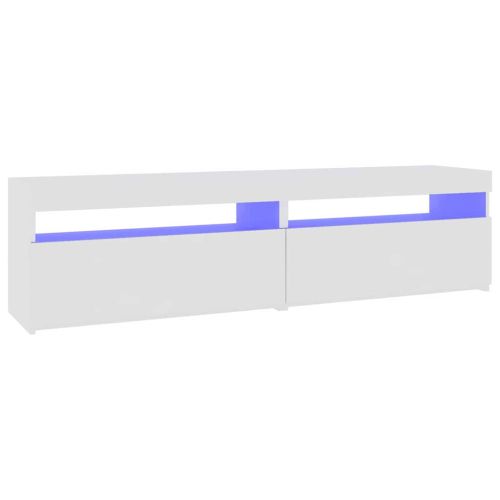 ТВ шкафове, 2 бр, с LED осветление, бели, 75x35x40 см