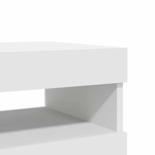 ТВ шкафове с LED осветление 2 бр бели 60x35x40 см