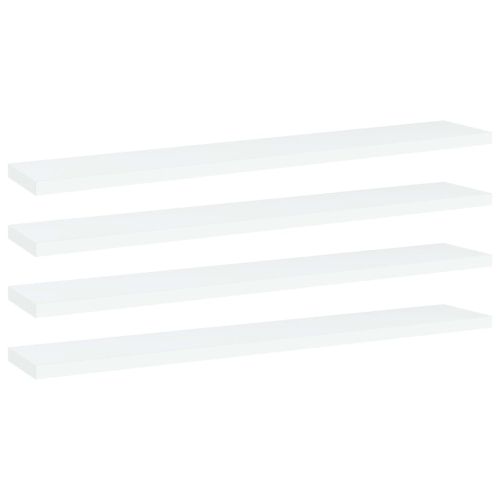 Рафтове за етажерка, 4 бр, бели, 60x10x1,5 см, инженерно дърво
