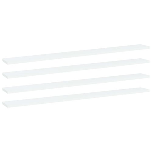Рафтове за етажерка, 4 бр, бели, 100x10x1,5 см, ПДЧ