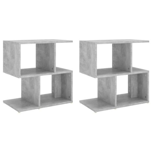 Нощни шкафчета 2 бр бетонно сиви 50x30x51,5 см инженерно дърво