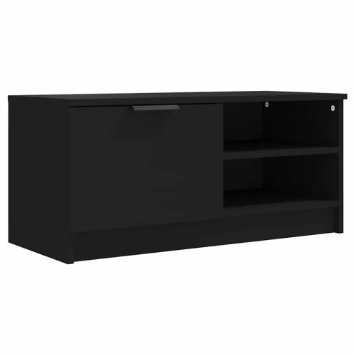 ТВ шкафове 2 бр черни 80x35x36,5 см инженерно дърво