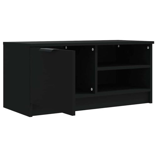 ТВ шкафове 2 бр черни 80x35x36,5 см инженерно дърво