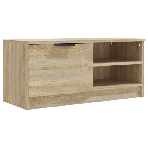 ТВ шкаф, бетонно сиво, 80x35x36,5 см, инженерно дърво