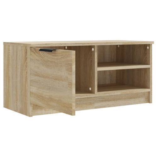 ТВ шкаф, бетонно сиво, 80x35x36,5 см, инженерно дърво