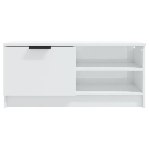ТВ шкафове 2 бр бял гланц 80x35x36,5 см инженерно дърво