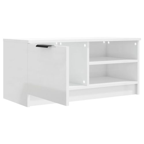 ТВ шкафове 2 бр бял гланц 80x35x36,5 см инженерно дърво