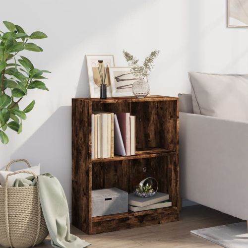 Етажерка за книги, опушен дъб, 60x24x76 см, инженерно дърво