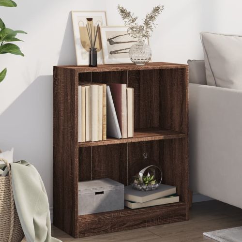Етажерка за книги, кафяв дъб, 60x24x76 см, инженерно дърво