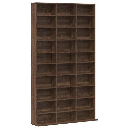 Етажерка за дискове опушен дъб 102x23x177,5 см инженерно дърво