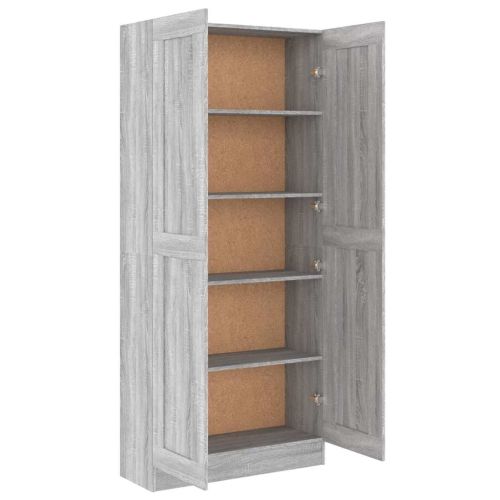 Шкаф за книги, сив сонома, 82,5x30,5x185,5 см, инженерно дърво