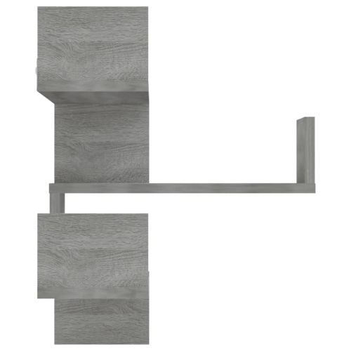 Стенен ъглов рафт 2 бр сив сонома 40x40x50 см инженерно дърво