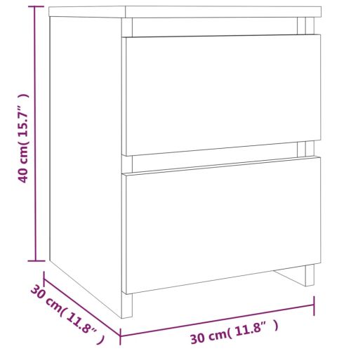 Нощни шкафчета 2 бр опушен дъб 30x30x40 см инженерно дърво
