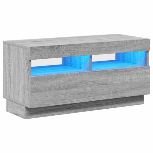 ТВ шкаф с LED осветление, сив сонома, 80x35x40 см
