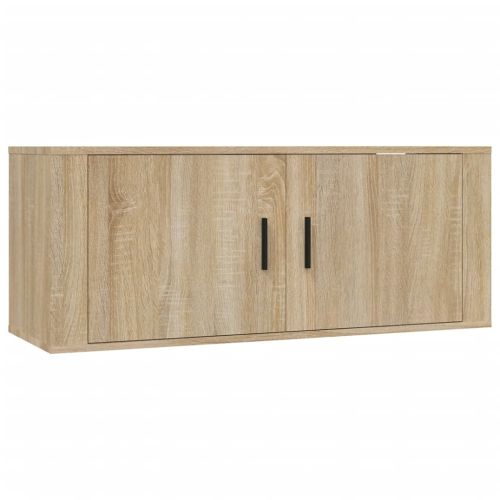 ТВ шкаф за стенен монтаж, сонома дъб, 100x34,5x40 см