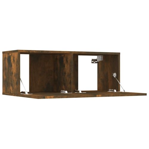 ТB шкафове, 2 бр, опушен дъб, 80x30x30 см, инженерно дърво