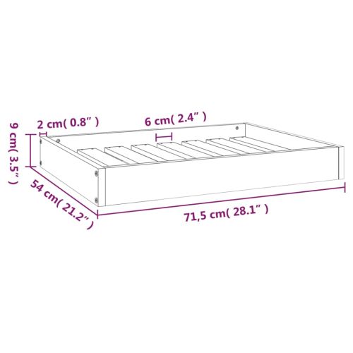 Кучешко легло, 71,5x54x9 см, борова дървесина масив