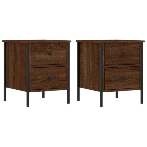 Нощни шкафчета 2 бр кафяв дъб 40x42x50 см инженерно дърво
