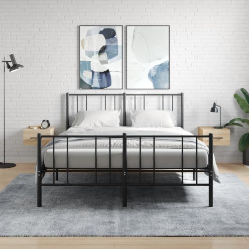 Нощни шкафчета за стенен монтаж, 2 бр, сонома дъб, 35x35x20 см