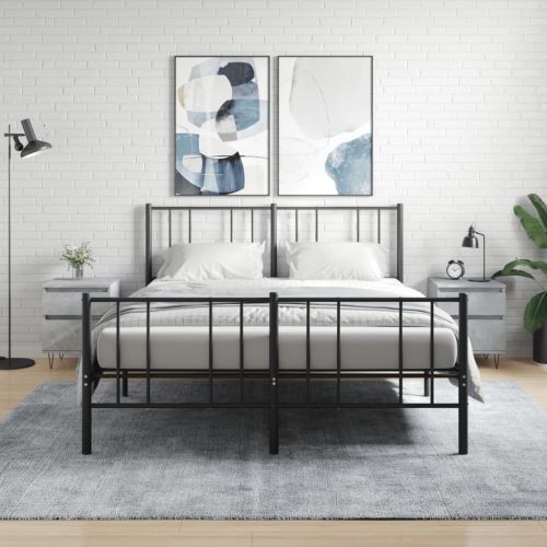 Нощни шкафчета 2 бр бетонно сив 40x35x50 см инженерна дървесина