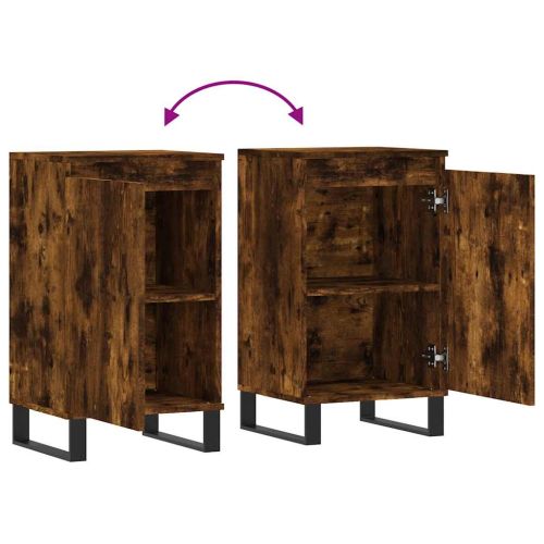 Бюфет опушен дъб 40x35x70 см инженерно дърво