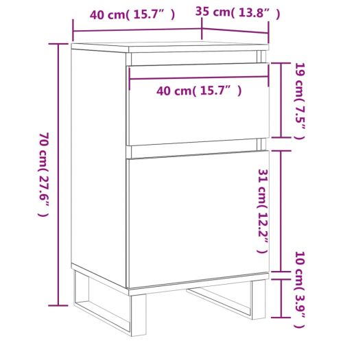 Бюфет сив сонома 40x35x70 см инженерно дърво