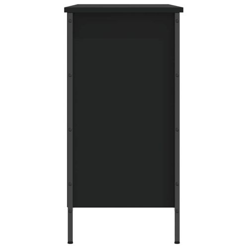 Шкаф за обувки, черен, 100x35x70 см, инженерно дърво