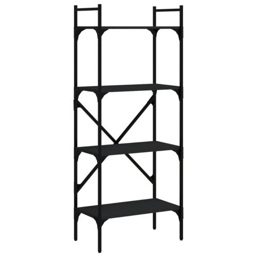 Библиотека 4 рафта черна 56x31,5x138,5 см инженерно дърво