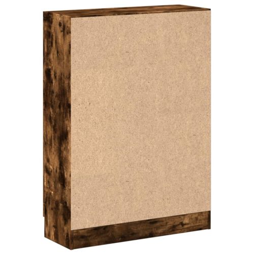 Библиотека, опушен дъб, 82,5x30,5x115 см, инженерно дърво