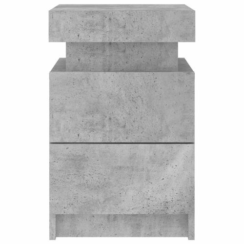 Нощно шкафче с LED осветление, бетонно сив, 35x39x55 см