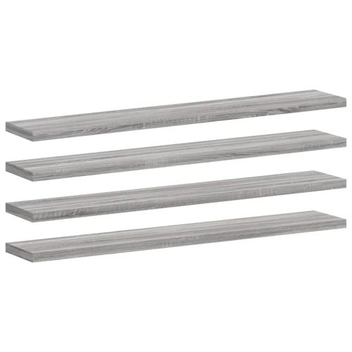 Стенни рафтове 4 бр сив сонома 60x10x1,5 см инженерно дърво