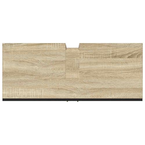 Шкаф за мивка за баня, дъб сонома, 80x33x60 см, инженерно дърво