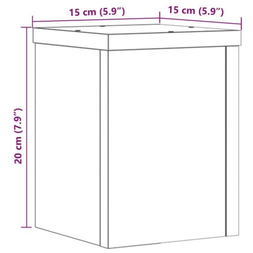 Стойки за растения 2 бр бели 15x15x20 см инженерно дърво