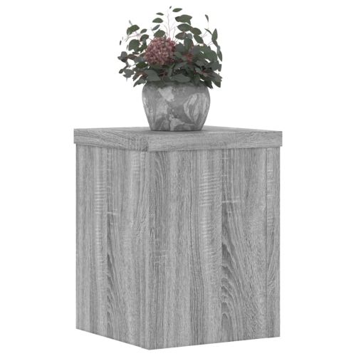 Стойки за растения 2 бр сив сонома 15x15x20 см инженерно дърво