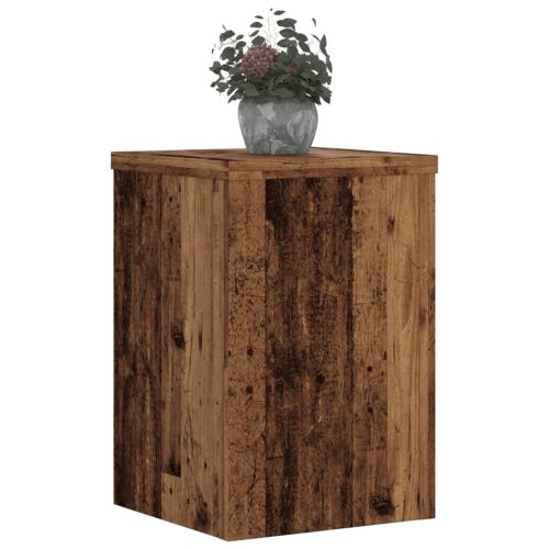 Стойки за растения 2 бр старо дърво 20x20x30 см инженерно дърво