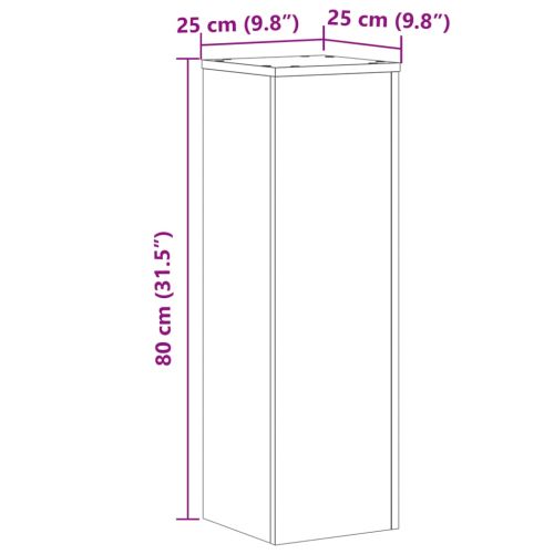 Стойки за растения 2 бр бетонно сив 25x25x80 см инженерно дърво
