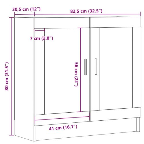 Шкаф за книги от старо дърво 82,5x30,5x80cm Инженерна дървесина