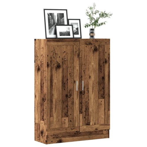 Шкаф за книги, старо дърво, 82,5x30,5x115 см, инженерно дърво