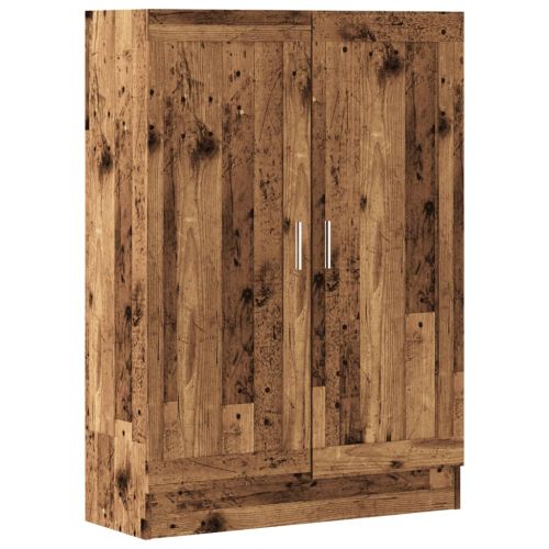 Шкаф за книги, старо дърво, 82,5x30,5x115 см, инженерно дърво