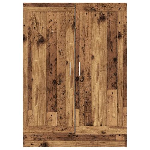 Шкаф за книги, старо дърво, 82,5x30,5x115 см, инженерно дърво