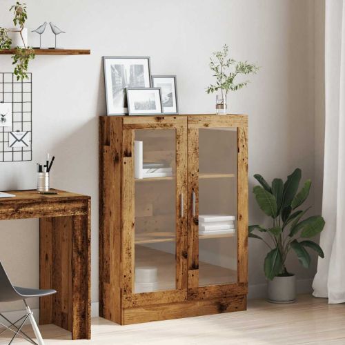 Шкаф за книги, старо дърво, 82,5x30,5x115 см, инженерно дърво