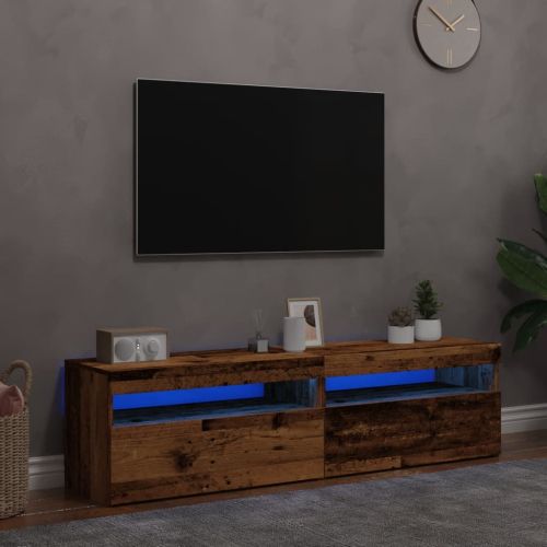Комплект ТВ шкафове от 2 части с LED светлини