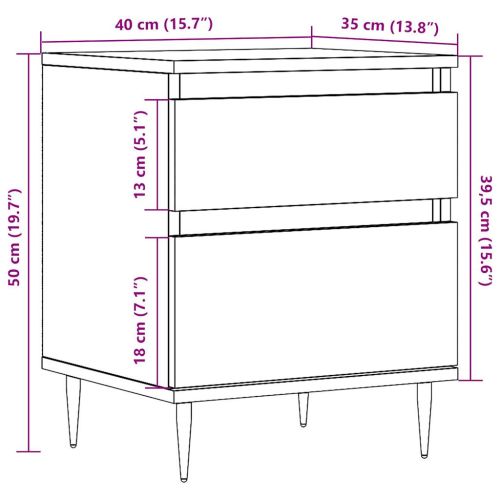 Нощни шкафчета 2 бр старо дърво 40x35x50 см инженерно дърво