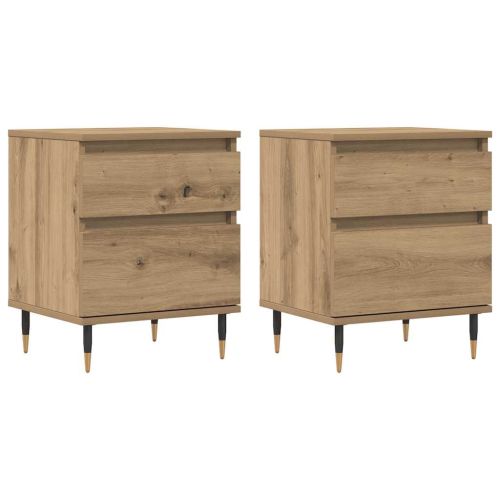 Нощни шкафчета 2 бр дъб артизан 40x35x50 см инженерно дърво