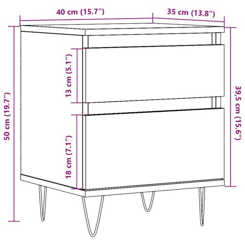 Нощни шкафчета 2 бр старо дърво 40x35x50 см инженерно дърво