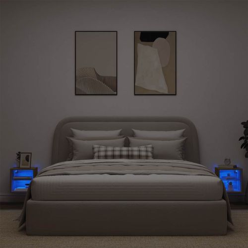Стенни шкафове за телевизор с LED осветление 2 броя Дъб Artisan