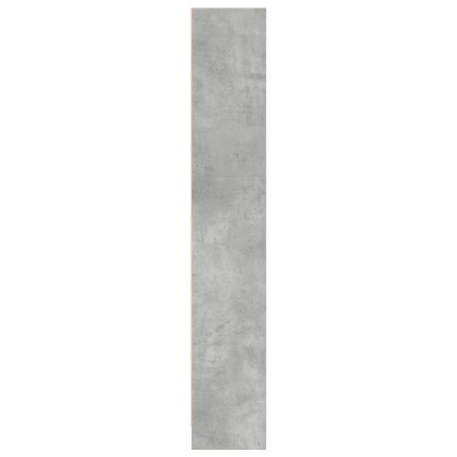 Библиотека, бетонно сива, 40x24x143 см, инженерно дърво