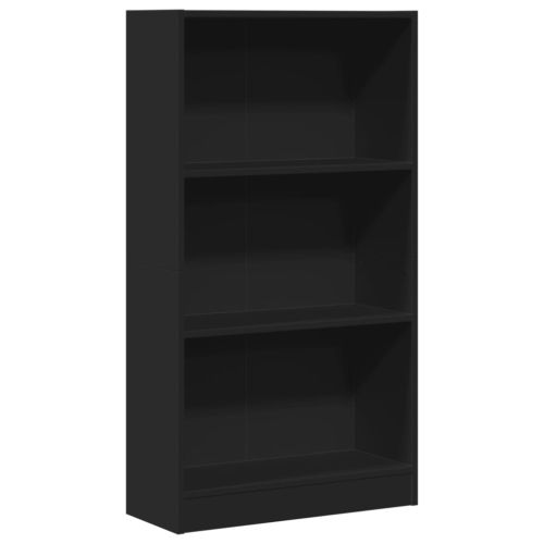 Библиотека черна 60x24x109 см инженерно дърво