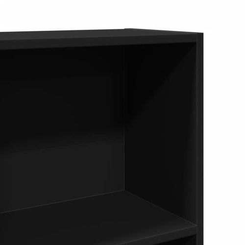 Библиотека черна 60x24x109 см инженерно дърво