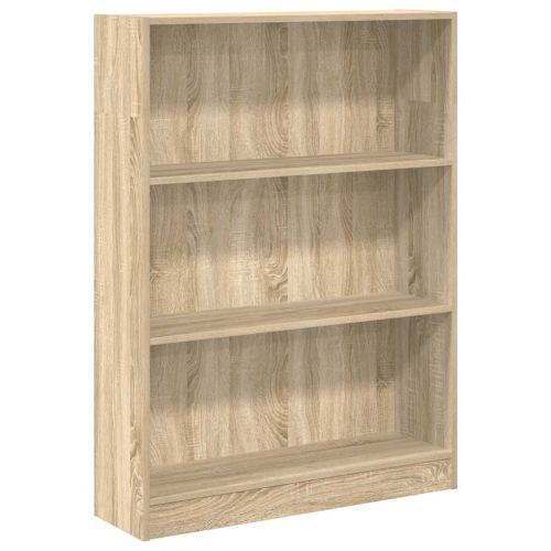 Библиотека, сонома дъб, 80x24x109 см, инженерно дърво